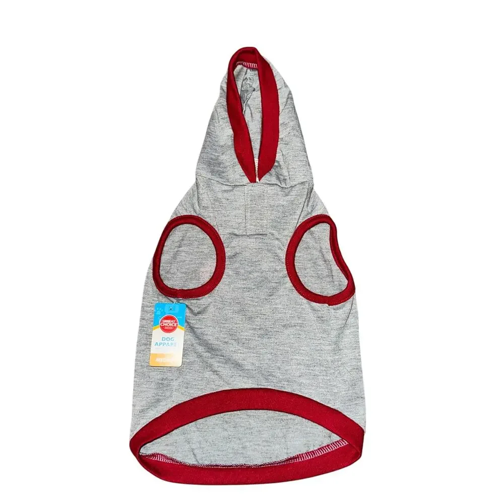 Grreat Choice Dog Shirt Size M Gray Pink I Do What I Want Hooded NWT
